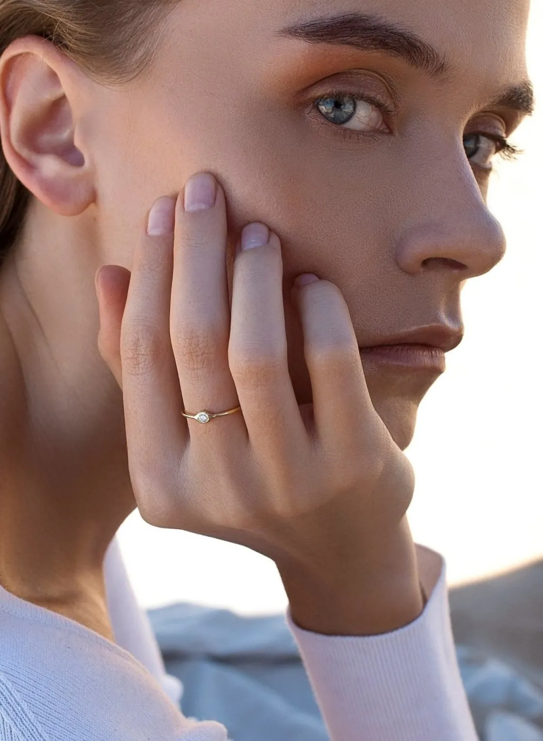 Anillos Pequeños | Anillos Finos | LINEARGENT Anillos finos de plata dorado minimalista