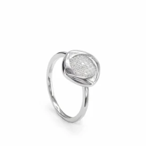 Anillos Finos | LINEARGENT Anillos finos de plata silueta cuadrada y circonitas