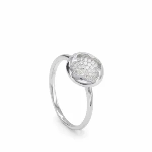Anillos Finos | LINEARGENT Anillos finos de plata silueta de flor y circonitas