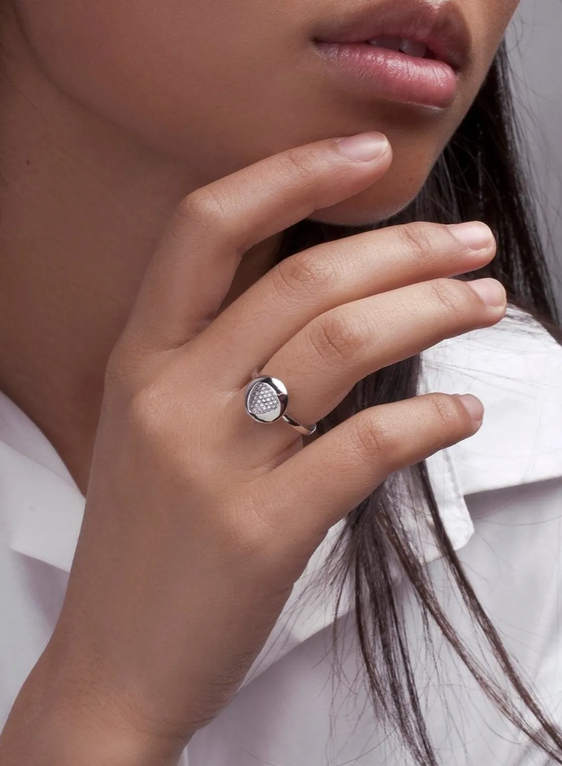 Anillos Finos | LINEARGENT Anillos finos de plata silueta triangular y circonitas