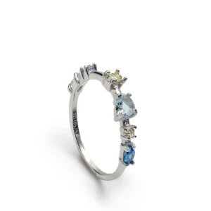 Anillos Pequeños | Anillos Con Piedras | LINEARGENT Anillos finos diseño de cuarzos adamantinos multi forma