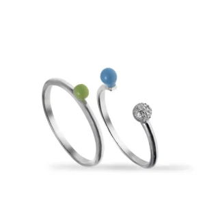 Anillos Pequeños | Anillos Finos | LINEARGENT Anillos finos diseño semi abierto molecular pack de dos