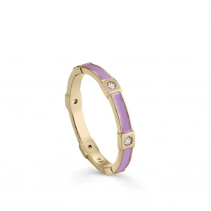 Anillos Pequeños | Anillos Finos | LINEARGENT Anillos finos esmalte en plata diseño escalonado lila
