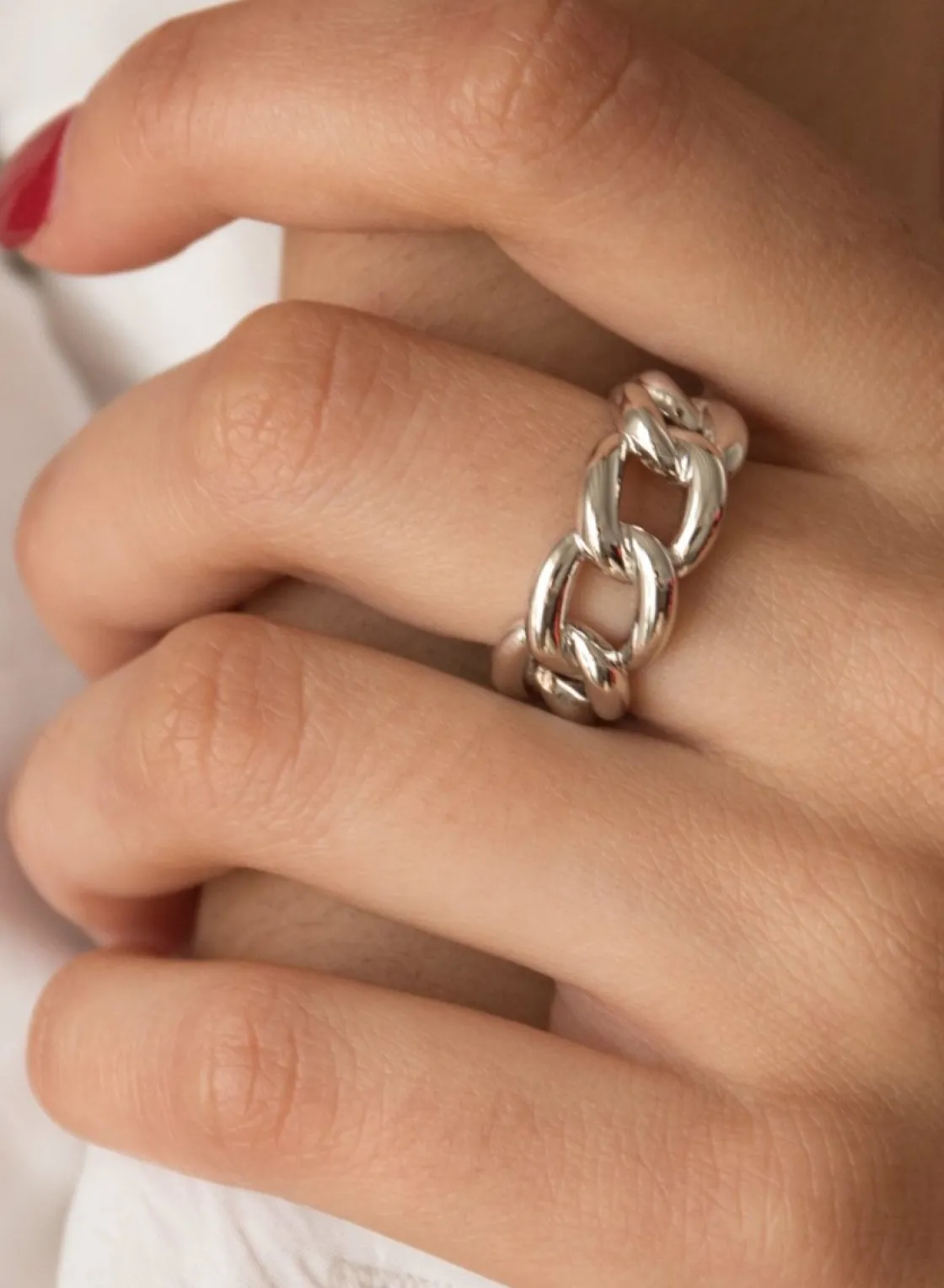 Anillos De Diseño | LINEARGENT Anillos grandes con eslabones anchos y redondos