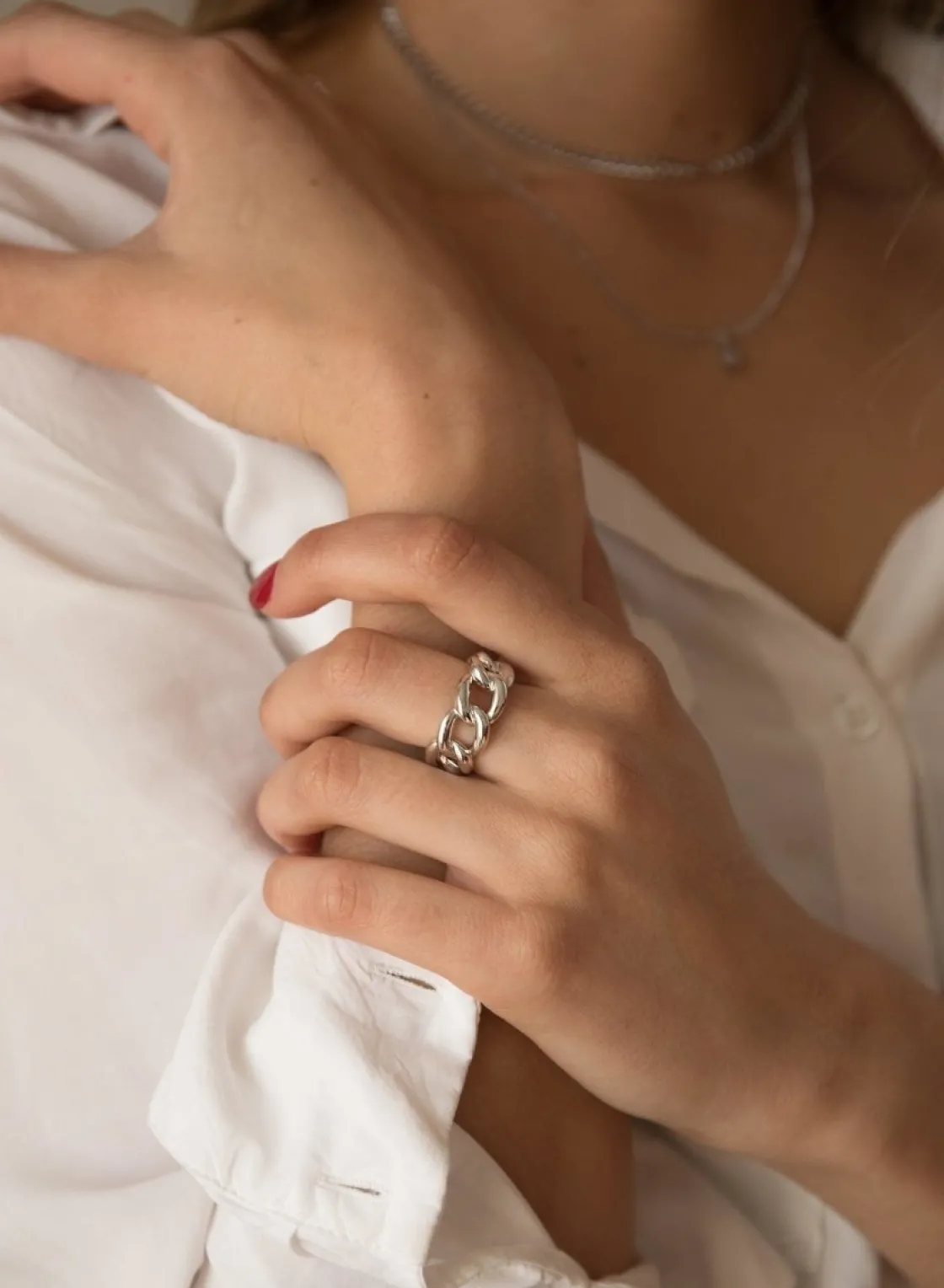 Anillos De Diseño | LINEARGENT Anillos grandes con eslabones anchos y redondos