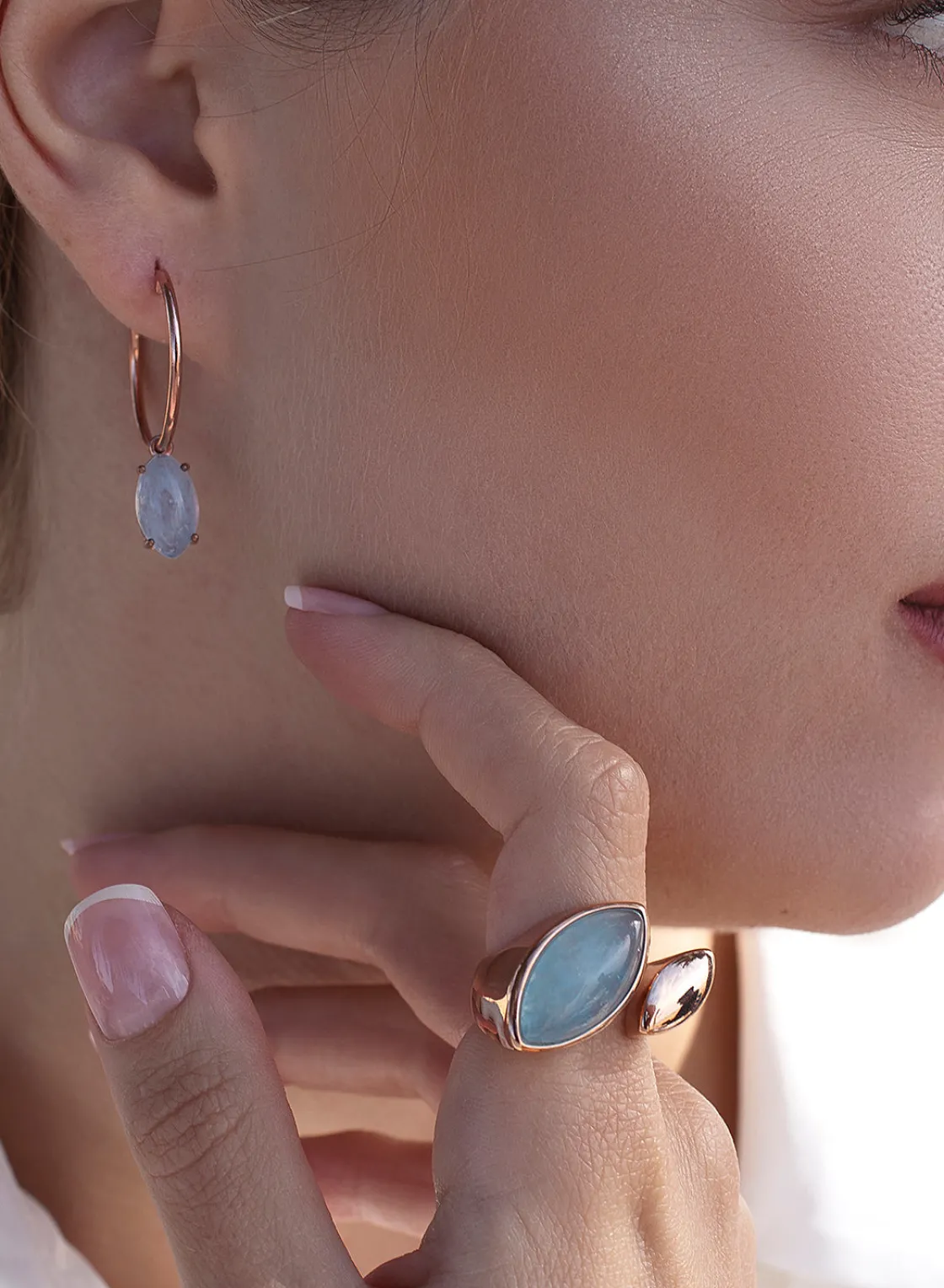 Anillos Con Piedras | LINEARGENT Anillos grandes con piedras naturales diseño abierto