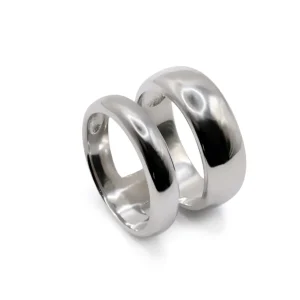 Anillos De Diseño | LINEARGENT Anillos grandes de plata lisa diseño doble raíl