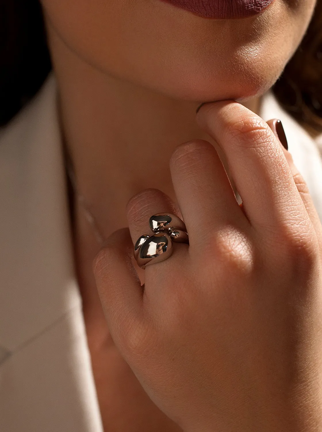 Anillos De Diseño | Anillos Anchos | LINEARGENT Anillos grandes diseño irregular circular en plata lisa