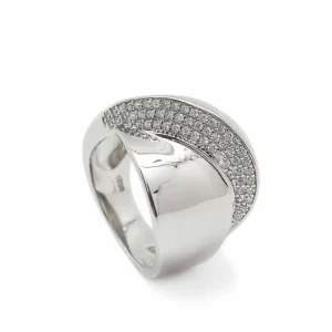 Anillos Grandes | Anillos Circonitas | LINEARGENT Anillos grandes estilo cruzado con circonitas