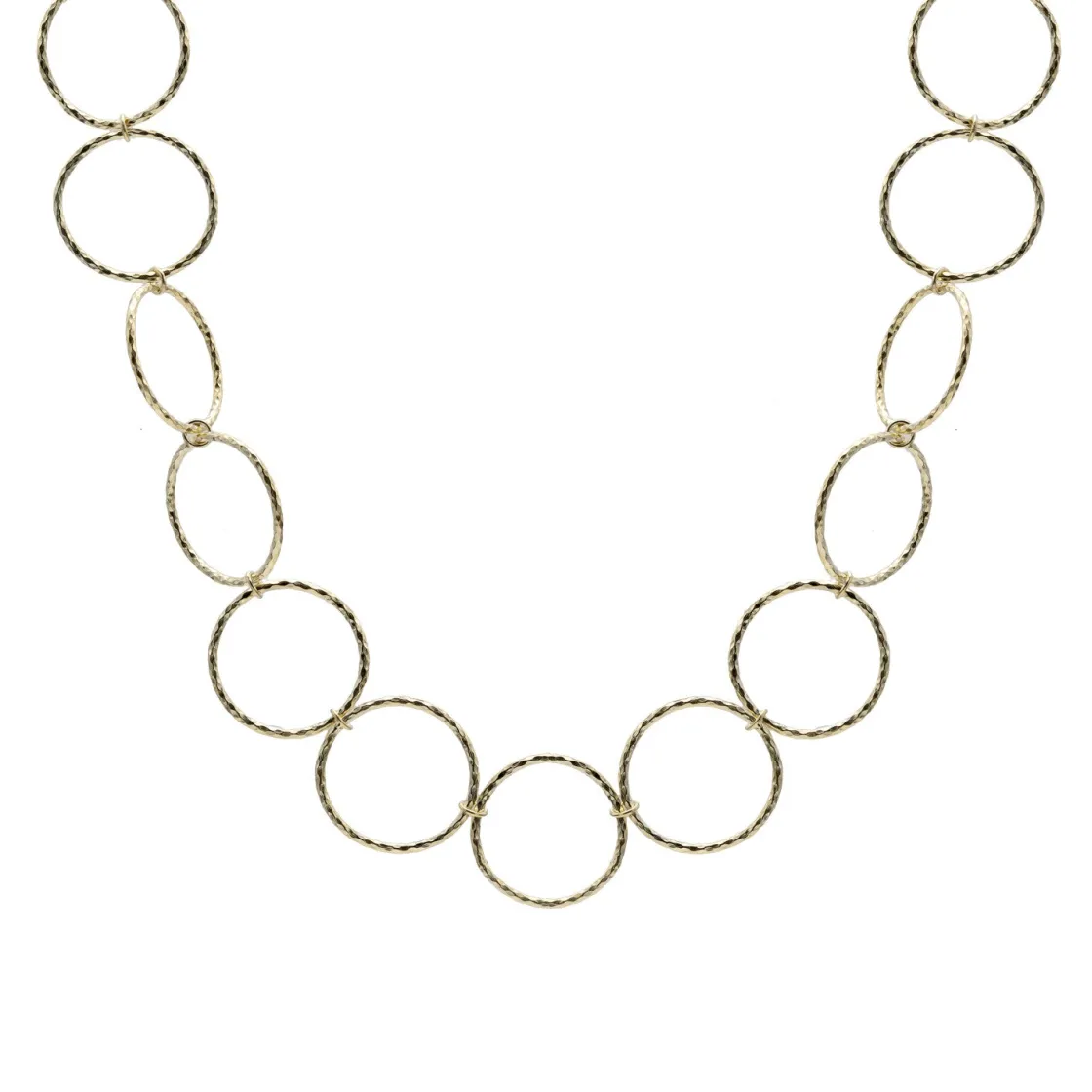 Collares Cortos | LINEARGENT Choker de plata bañada en oro diseño aros estilo boho