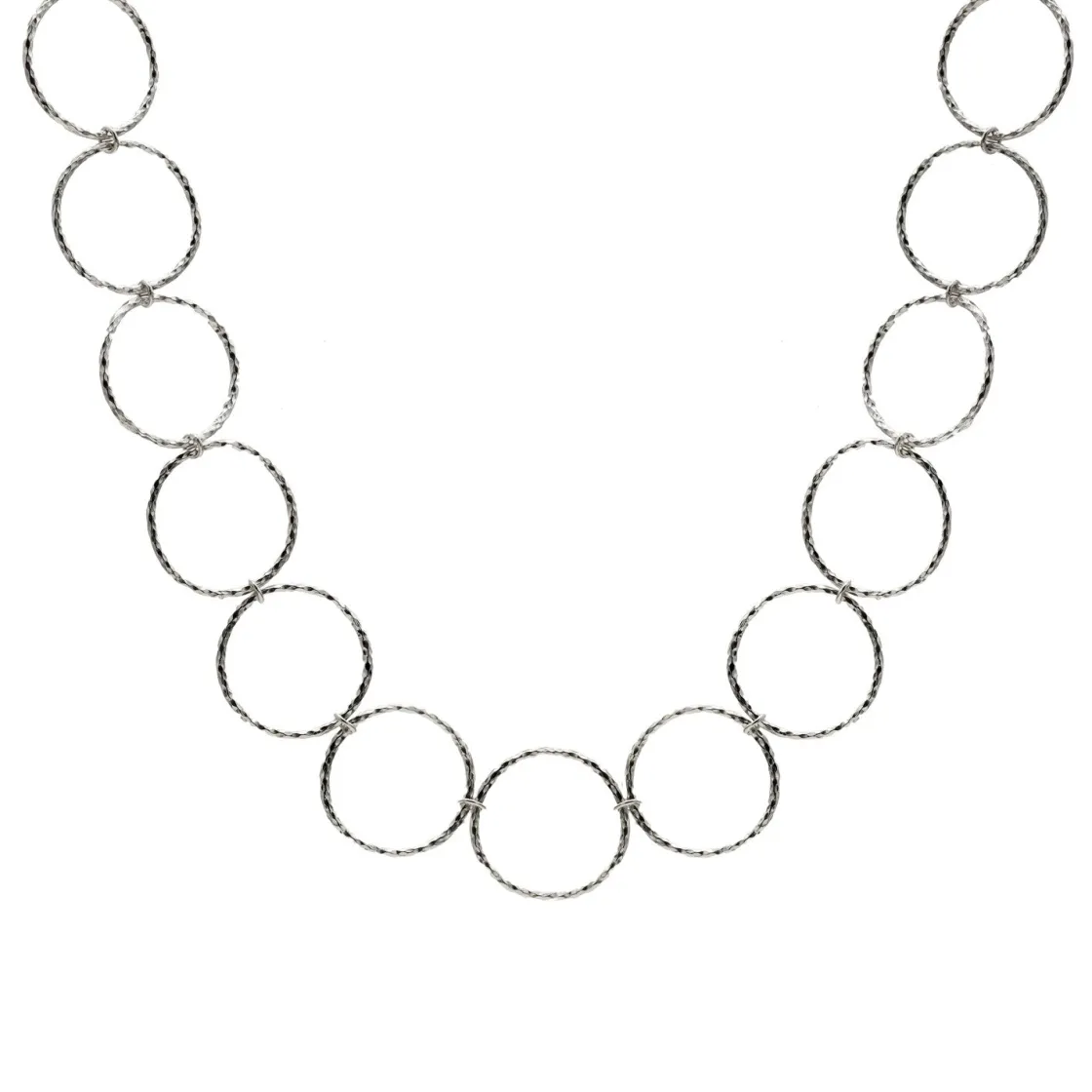 Collares Cortos | LINEARGENT Choker de plata con diseño aros estilo boho