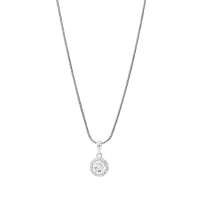 Collares Fiesta | Colgante Brillante | LINEARGENT Colgante brillante con cuarzo adamantino talla redonda