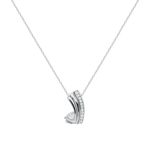 Colgantes Pequeños | LINEARGENT Colgante brillante de plata con detalle de circonitas