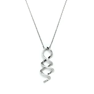 Colgante Brillante | LINEARGENT Colgante brillante de plata con diseño en espiral