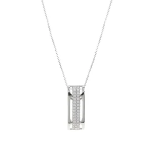 Colgante Brillante | LINEARGENT Colgante brillante de plata con dos bandas de circonita
