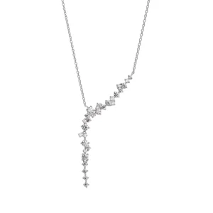 Collares Fiesta | Colgante Brillante | LINEARGENT Colgante brillante de plata diseño cascada estilo novia