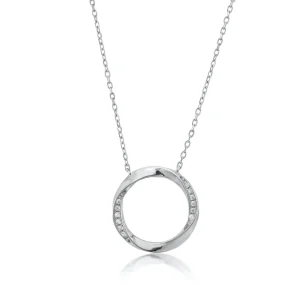 Colgante Brillante | LINEARGENT Colgante brillante diseño círculo envolvente con circonitas