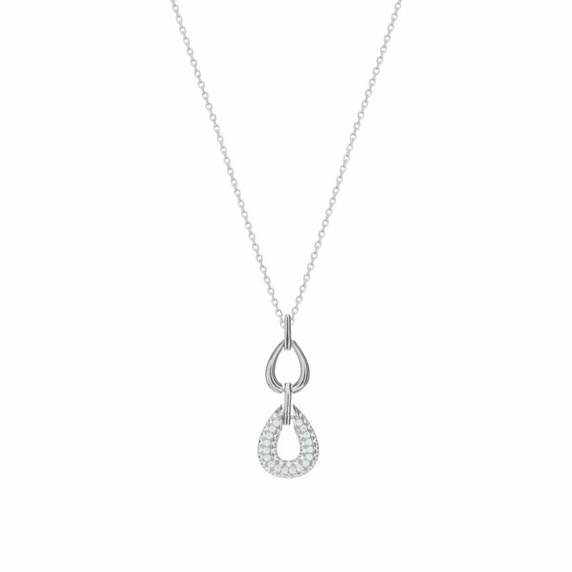 Colgante Brillante | LINEARGENT Colgante brillante diseño de doble gota con circonitas