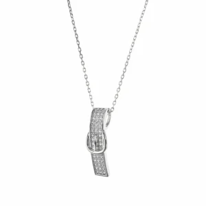 Colgante Brillante | LINEARGENT Colgante brillante diseño de hebilla con circonitas