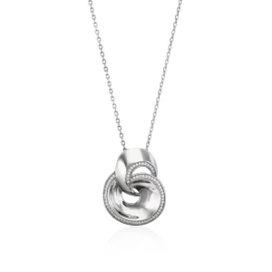 Colgante Brillante | LINEARGENT Colgante brillante diseño entrelazado con carriles de circonita