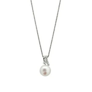 Colgante Perlas | LINEARGENT Colgante perlas de plata diseño curva de circonitas