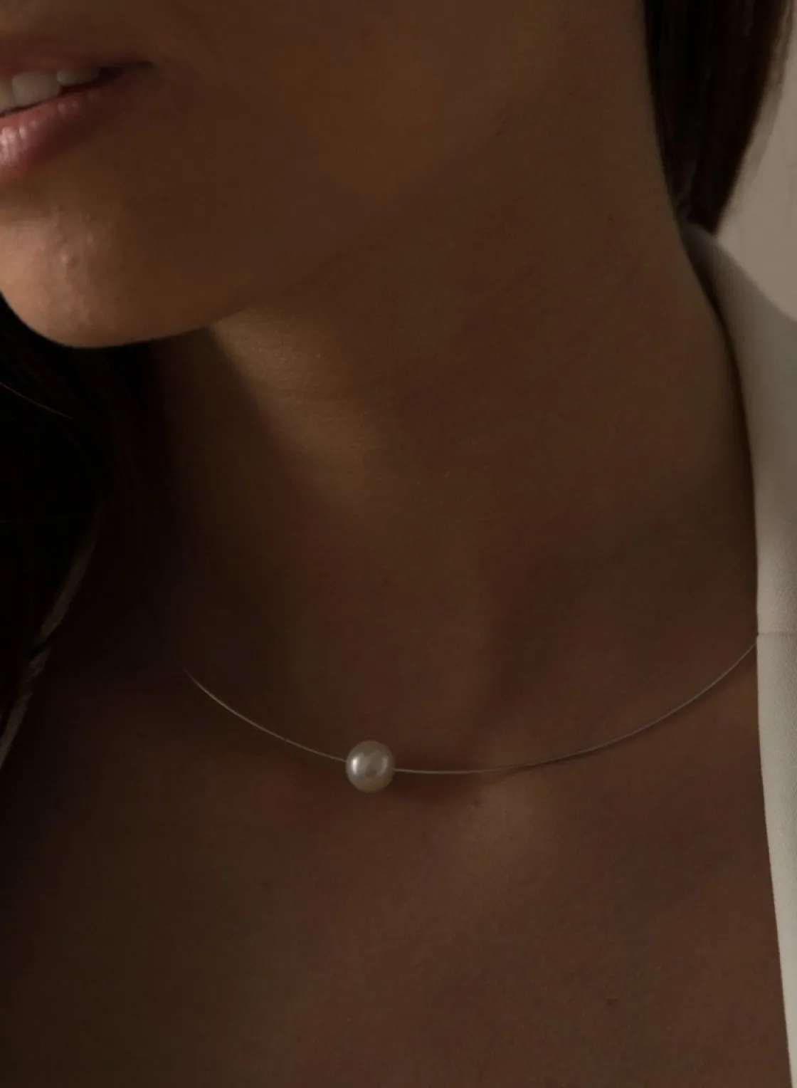 Colgante Perlas | LINEARGENT Colgante perlas en plata diseño rígido