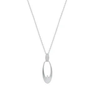 Colgante Brillante | LINEARGENT Colgante plata originales diseño oval con circonitas