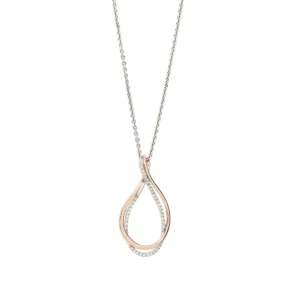 Colgantes Bicolor | LINEARGENT Colgantes bicolor de plata con circonita y curl bañado en oro rosa