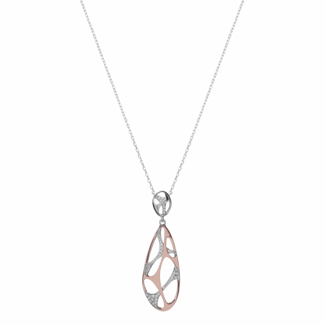 Colgantes Bicolor | LINEARGENT Colgantes bicolor de plata diseño agujereado con circonitas