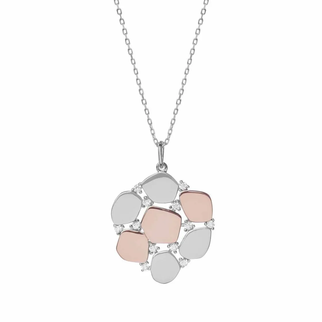 Colgantes Bicolor | LINEARGENT Colgantes bicolor de plata diseño con circonitas