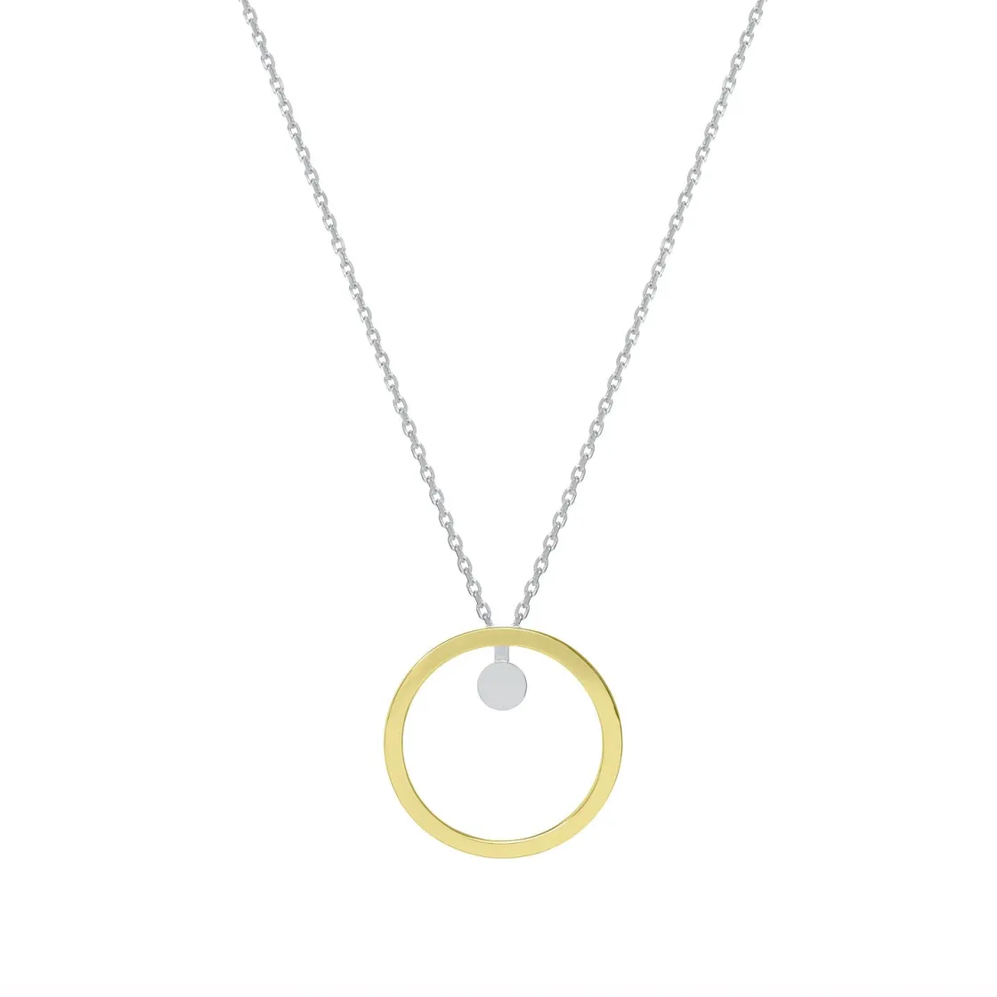 Colgantes Bicolor | Colgantes Plata Grandes | LINEARGENT Colgantes bicolor de plata grandes diseño círcular