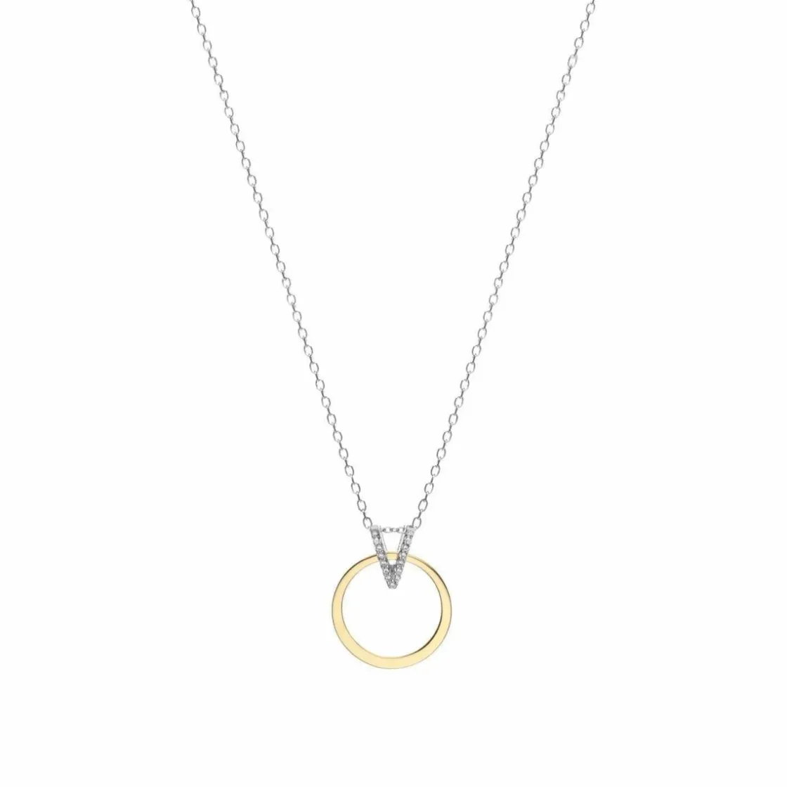 Colgantes Bicolor | Colgantes Pequeños | LINEARGENT Colgantes bicolor diseño circular con circonitas