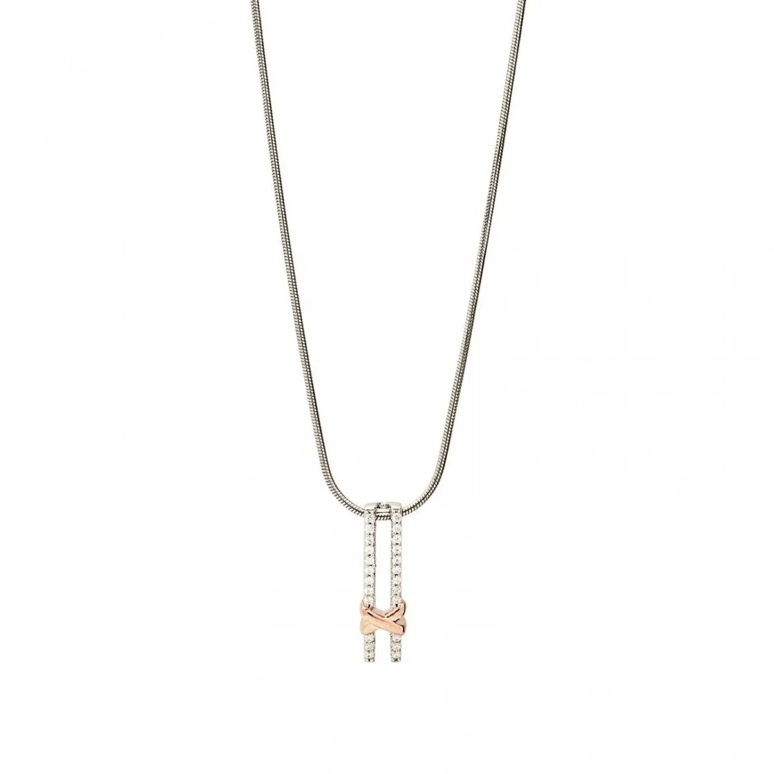 Colgantes Bicolor | LINEARGENT Colgantes bicolor plata fino con grapa bañada en oro rosa
