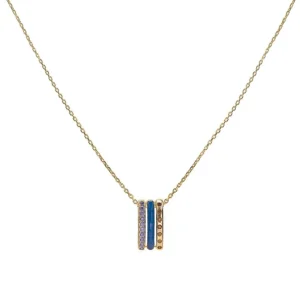 Collares Plata Originales | LINEARGENT Colgantes de plata diseño triple carril azul marino