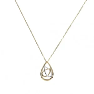 Colgantes Bicolor | LINEARGENT Colgantes de plata dorado en forma de lágrima