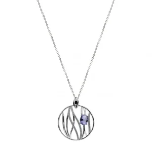 Collares Con Piedras | LINEARGENT Colgantes de plata grandes diseño carriles lavanda