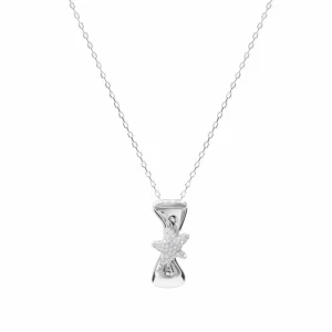 Colgante Brillante | LINEARGENT Colgantes pequeños de plata con motivo de estrella en el centro y circonitas