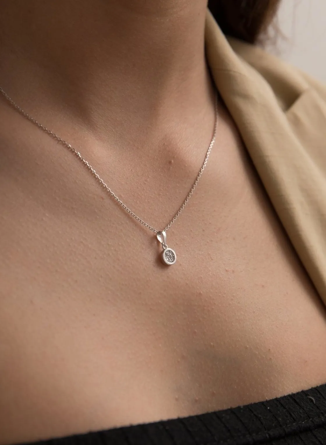 Colgantes Pequeños | Colgante Brillante | LINEARGENT Colgantes pequeños diseño brillante redondo
