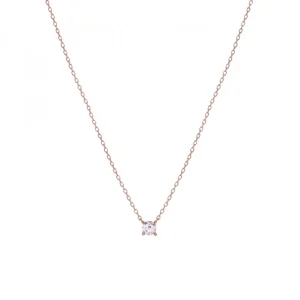 Colgantes Pequeños | Colgante Brillante | LINEARGENT Colgantes pequeños diseño de chatón bañodo en oro rosa