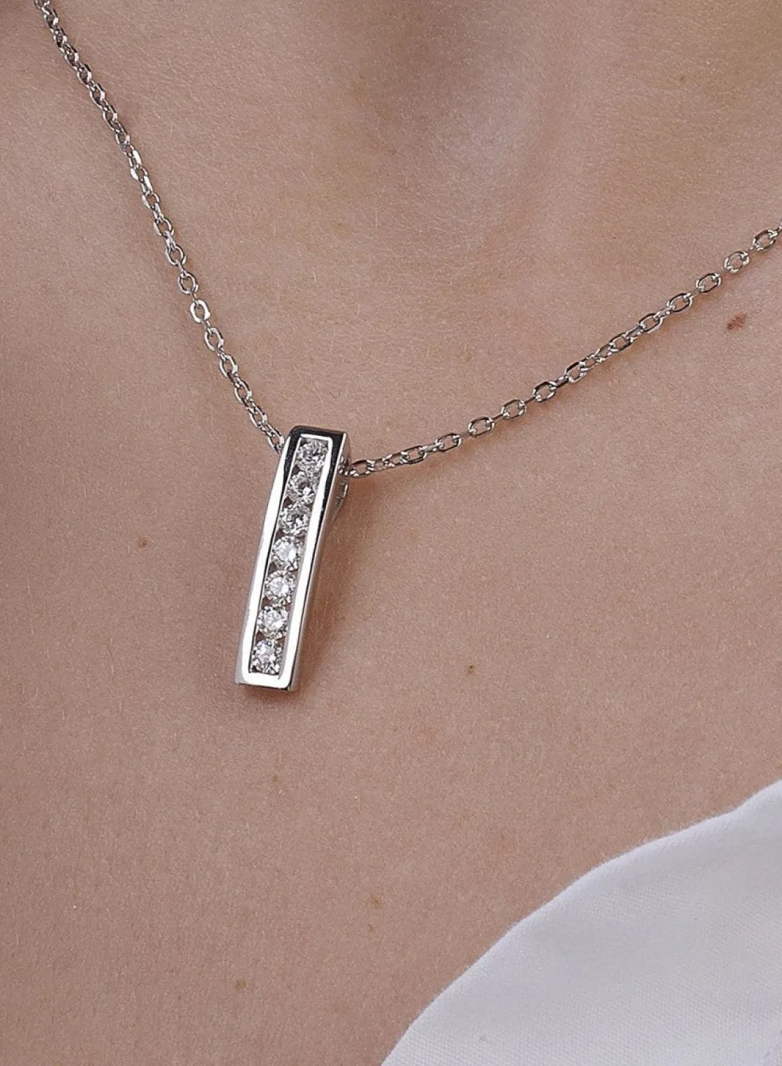 Colgantes Pequeños | Colgante Brillante | LINEARGENT Colgantes pequeños diseño rectangular brillante