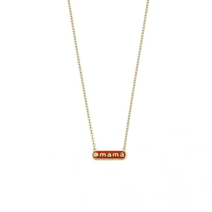Collares Cortos | LINEARGENT Colgantes pequeños en plata diseño "mama" esmalte