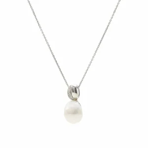 Colgante Perlas | LINEARGENT Colgantes perla en plata diseño doble raíl