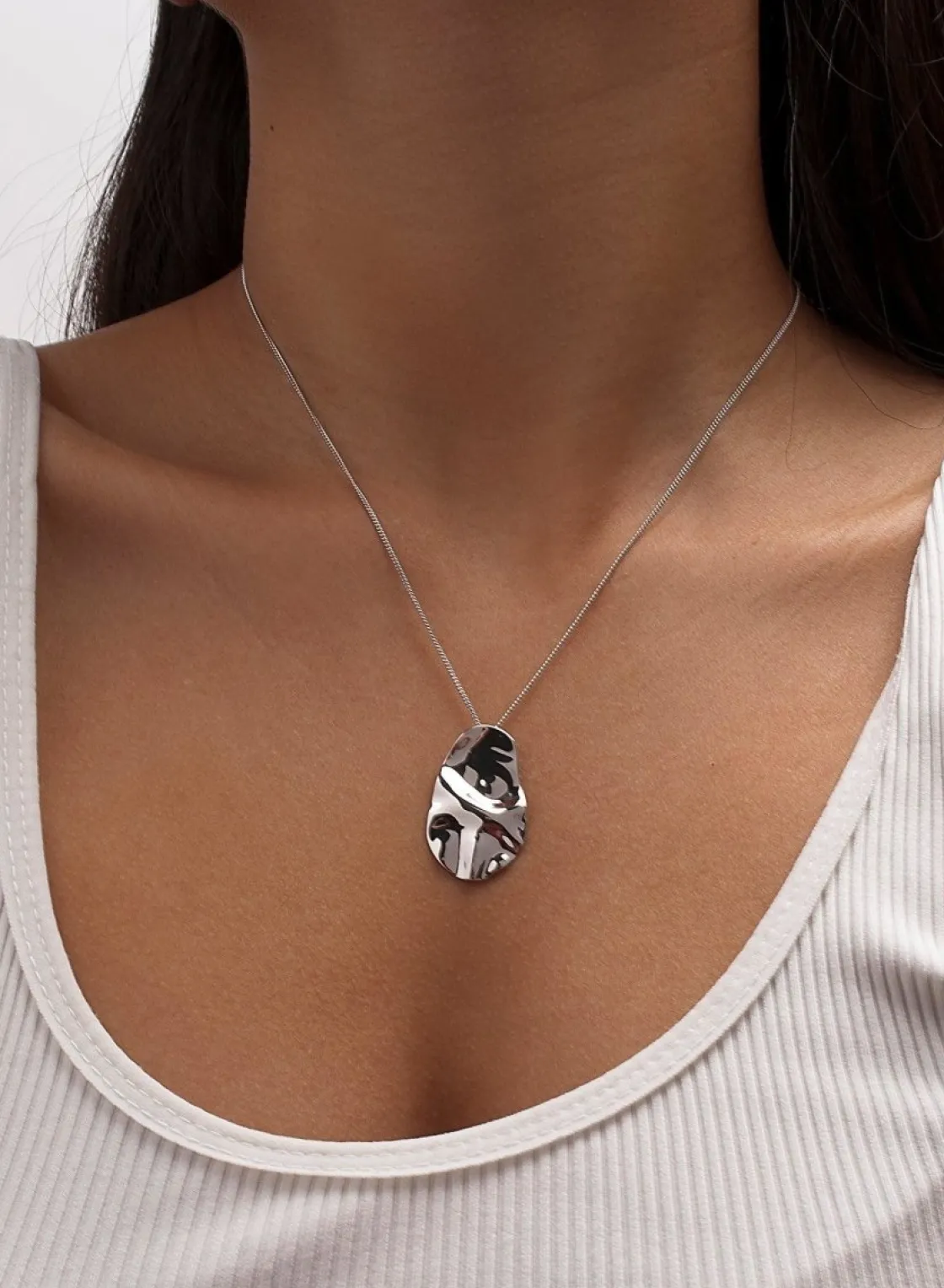 Colgantes Plata Grandes | Collar Medalla | LINEARGENT Colgantes plata originales con motivo alargado circular