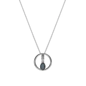 Collares Con Piedras | LINEARGENT Colgantes plata originales diseño redondo con gema central