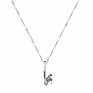 Collares Con Piedras | LINEARGENT Colgantes plata originales diseño zig-zag con gema azul