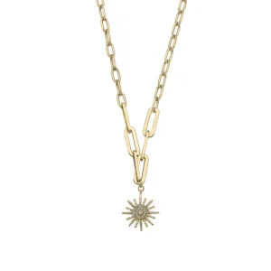 Collar Cadena | LINEARGENT Collar cadena con charm de sol y circonitas