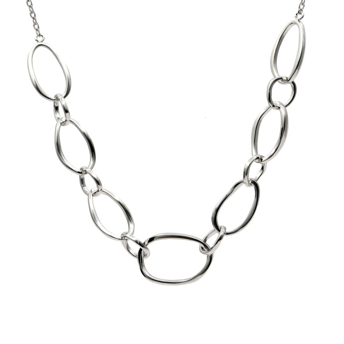 Collar Cadena | LINEARGENT Collar cadena de plata diseño eslabones irregulares