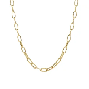 Collar Cadena | Collares Cortos | LINEARGENT Collar cadena diseño paper clip con circonitas