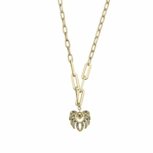 Collar Cadena | LINEARGENT Collar cadena estilo eslabón con colgante en forma de hoja
