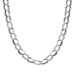 Collar Cadena | LINEARGENT Collar cadena plata diseño eslabones y circonitas